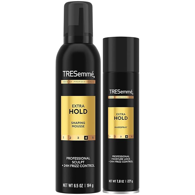 TRESemmé Extra Hold Hairspray & Shaping Mousse Bundle – 24H Touchable Hold & Volume + Frizz Control
