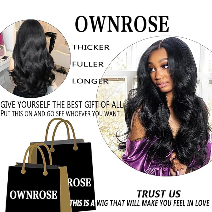 30 Inch 13x6 Lace Front Wigs Human Hair 200% Density Body Wave HD Lace Front Wigs Human Hair Pre Plucked Natural Color Glueless Wig 100% Virgin Lace Front Wigs for Women