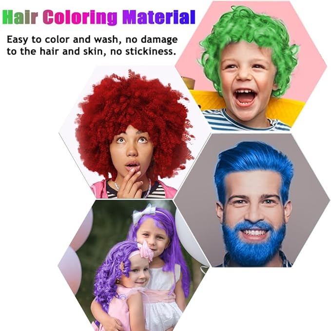 4 Colors Temporary Hair Color for Kids,Gifts for Teens,Girls,Boys,Gifts for Kids,Temporary Hair Dye,Hair Color Spray Green Red Blue Purple Hair Dye Hair Wax Color,Instant Color Wax Halloween Party