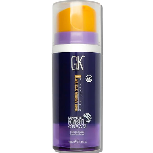 GK HAIR Bombshell Cream purple leave in conditioner (3.4 Fl Oz/100ml) Hair Toner for Brassy Hair Smoothing Moisturizing Hydrating Frizz Control for Blonde Damaged Hair Removes Yellow Tones Flyaways