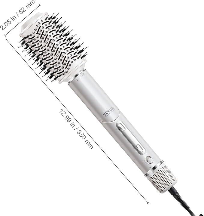 VEVOR Hair Styler Dryer Brush, 7-in-1 Professional Multi Styler with Brushless Motor, 2 Auto-Wrap Curler, 3 Brushes & 3 Nozzle, 110,000RPM High-Speed Hot Air Styler, 90° Folding Design for Fast Drying