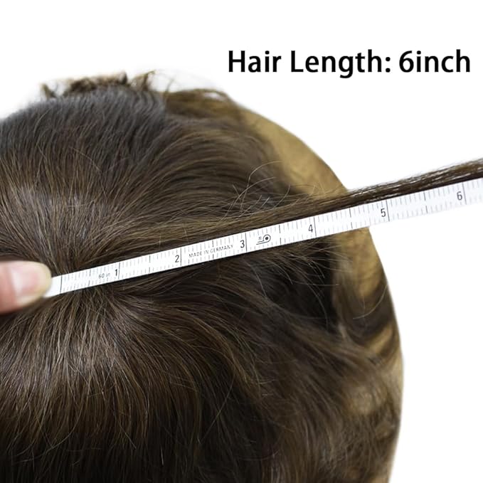 Toupee For Men Real Human Hair System Full Swiss Lace Mens Toupee Lace Hair Piece For Men Hair System Bleached Knots 7x9-80% light density4ASH#