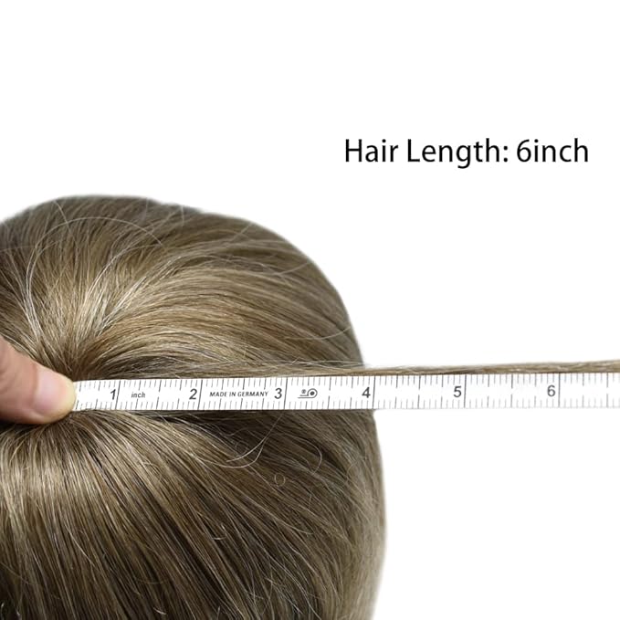 Toupee For Men Real Human Hair System Full Swiss Lace Mens Toupee Lace Hair Piece For Men Hair System Bleached Knots 7x9-90% light density#1720 17# DARK ASH BLONDE+20% GREY