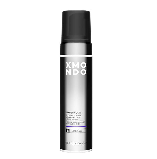 XMONDO Hair Supernova Blonde Toning Leave-In Foam, Vegan Formula Hair Toner Foam for Reducing Brassy and Yellow Tones on Blonde, Highlighted, and Gray Hair Colors, 6.7 Fl. Oz