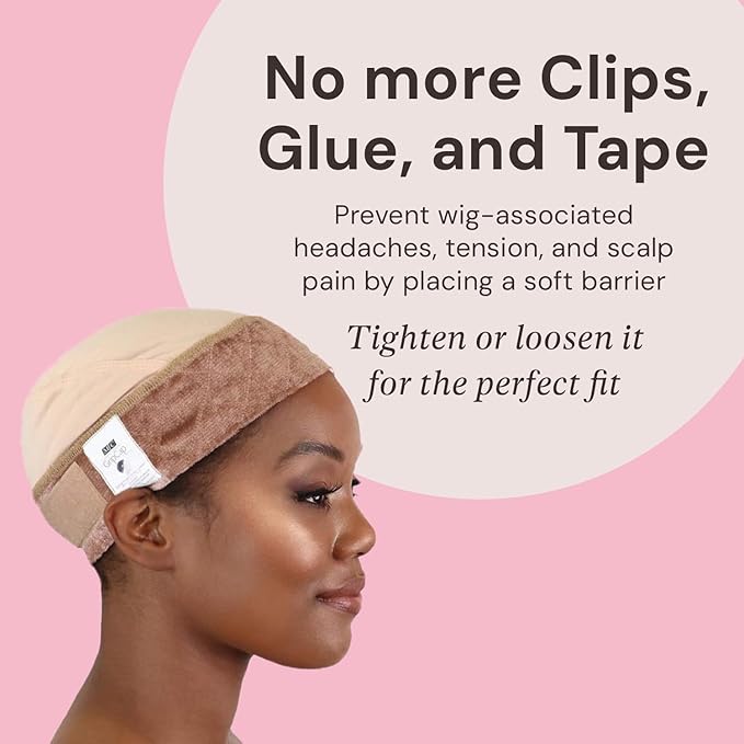 MILANO COLLECTION Ultimate Comfort GripCap, All-In-One Under Wig Cap for Women, Comfort Anti Slip Wig Band With Adjustable Closure, Nude, 1 Pack