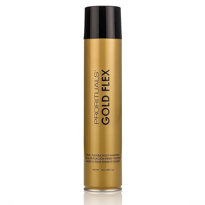 Prorituals Hair Spray, Hair Styling for Men and Woman, Gold Flex Firm & Flexible Hold Hairspray - Sulfate-Free Finishing Spray, Adds Shine, 10 oz