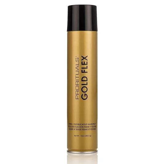Prorituals Hair Spray, Hair Styling for Men and Woman, Gold Flex Firm & Flexible Hold Hairspray - Sulfate-Free Finishing Spray, Adds Shine, 10 oz