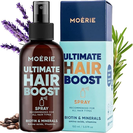 Moerie Ultimate Hair Boost Spray Designed to Strengthen & Restore Scalp Health - 100% Natural Hair Serum with over 100 Minerals, Vitamins & Amino acids - Fresh Scent - Triple Set