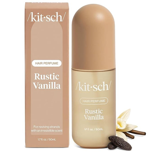 Kitsch Hair Perfume for Women - Rustic Vanilla | Clean, Deodorizing & Patented Odor-Eliminating Technology Hair Spray & Body Mist - Freshen Hair, Pillows - Warm Tonka, Vanilla & Cedar Blend - 50 mL