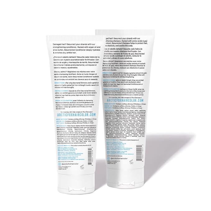 ARCTIC FOX VEGAN & CRUELTY FREE RESURRECTED STRENGTHENING COLOR SAFE & SULFATE FREE SHAMPOO AND CONDITIONER FOR ALL HAIR TYPES (SHAMPOO & CONDITIONER)