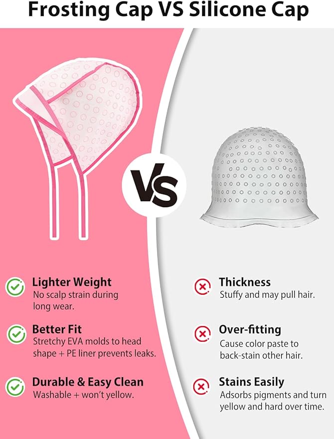 19PCS Hair Bleach Highlighting Kit with Hair Dye Brush and Bowl Set Color Whisk, Highlight Frosting Cap with Hook, Disposable Gloves Capes, Home Use Salon Tools for Hair Bleaching Coloring Dying