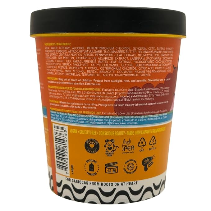 Lola From Rio - Ela E Carioca - Deeply Nourishing Hair Mask For All Types Of Damaged Hair, Restores Softness, Shine, Protection from UV Rays, Hard Waters, and Post Exercise Sweat 15.87 Fl Oz