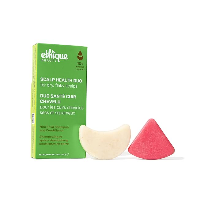 Ethique Beauty Mini Sampler Solid Shampoo & Conditioner Bar Set - Scalp Health Shampoo for itchy, dry, flaky scalps with Oatmeal - Plastic-Free, Cruelty-Free, Vegan - Travel Size - 2 Pack
