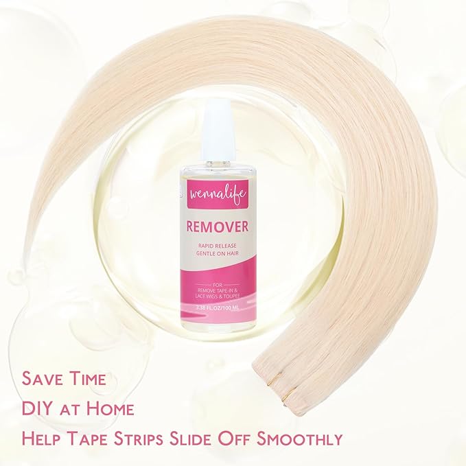 WENNALIFE Tape in Extension Remover 3.38 FL.OZ. (100ML) Fast-Acting Glue Remover for Hair Extensions Wig & Toupee