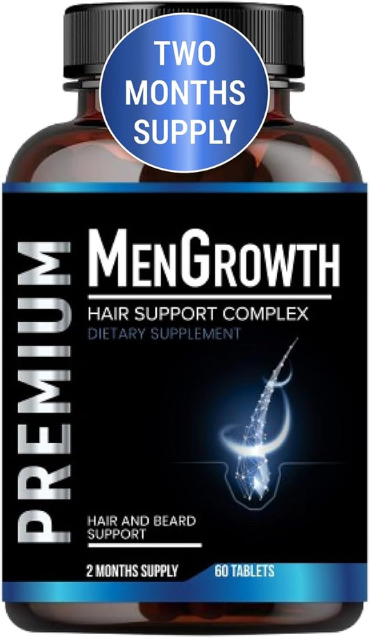 Mens Hair Growth-Hair Vitamins For Men. Anti Hair Loss Supplement, Regrow Hair & Beard Growth Pills With DHT Blocker For Thinning Hair & Hair Thickening With Biotin & Saw Palmetto.Thicker Fuller Hair