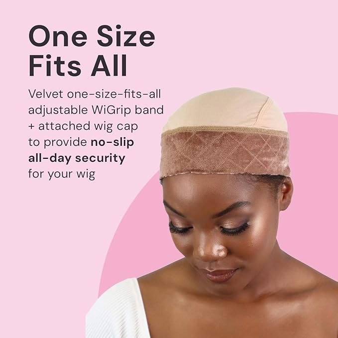 MILANO COLLECTION Ultimate Comfort GripCap, All-In-One Under Wig Cap for Women, Comfort Anti Slip Wig Band With Adjustable Closure, Nude, 1 Pack
