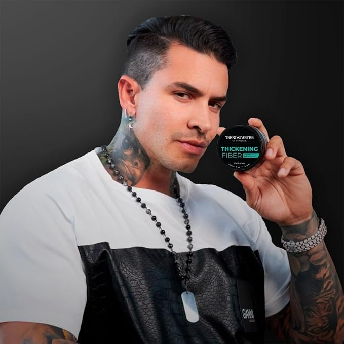 TRENDSTARTER - THICKENING FIBER (4oz) (PACK of 2) - Medium Hold - Matte Finish - Premium Hair Thickening Clay Pomade - Water-Based - All-Day Hold Styling Product