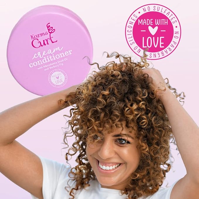 Kozma Curl Cream Conditioner, 10.14 fl oz 300ml, Silicone Free, Sulfate Free, Curly Hair Conditioner, For all Curl Types, hydrating, moisturizing, Curly Hair Products, Organic, Anti Frizzy