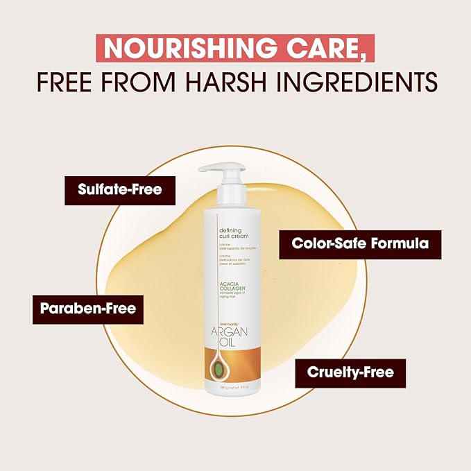 One 'n Only Defining Curl Cream with Argan Oil, Leave-in Conditioning Cream, Defines and Leaves Strong Curly Hair, Enhances Shine and Hydrates Without Sticky Residue, 9.8 Ounces (2 Pack)