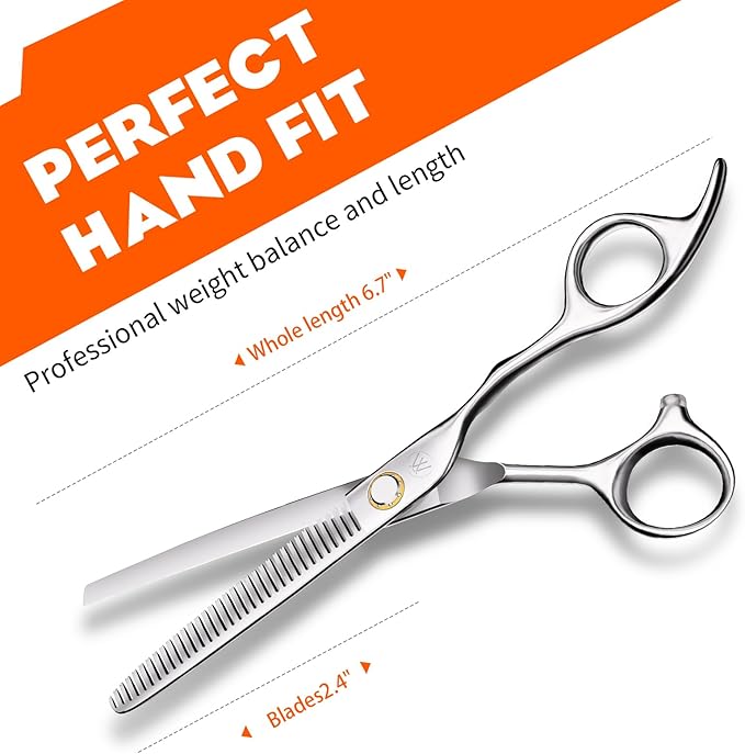 Sirabe HIGH-END Professional Hair Thinning Shears Barber Hair Cutting Texturizing Teeth Scissors with Case, Ultra 440C Sharp Blades for Salon Home Hairdressing
