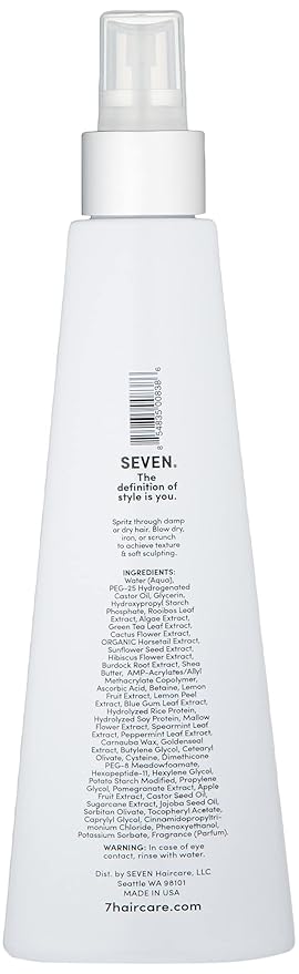 SEVEN Hair Care CUBICA TOUSLE Texture Hair Spray for Women & Men, Dry Wax Hairspray for Volume, Body + Beachy Waves, ProVitamin B5, Green Tea, Sunflower Seed + Jojoba, Cruelty Free, Made in USA, 8 oz