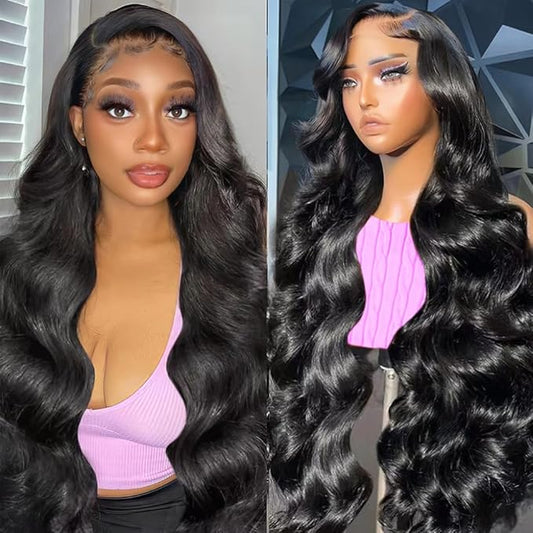 28 Inch Body Wave Lace Front Wigs Human Hair 13X6 HD Lace Front Wigs Human Hair 200% Density Glueless Wig Pre Plucked Lace Front Wigs for Women Natural Color