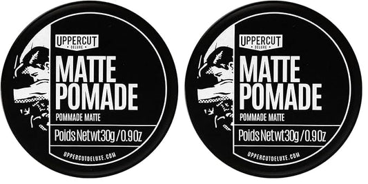 UPPERCUT DELUXE Matte Pomade Midi, Medium Hold, Matte Finish Water Based Matte Hair Styling Product Easy Wash Out, No Residue, 0.9 oz / 30g (Pack of 2)