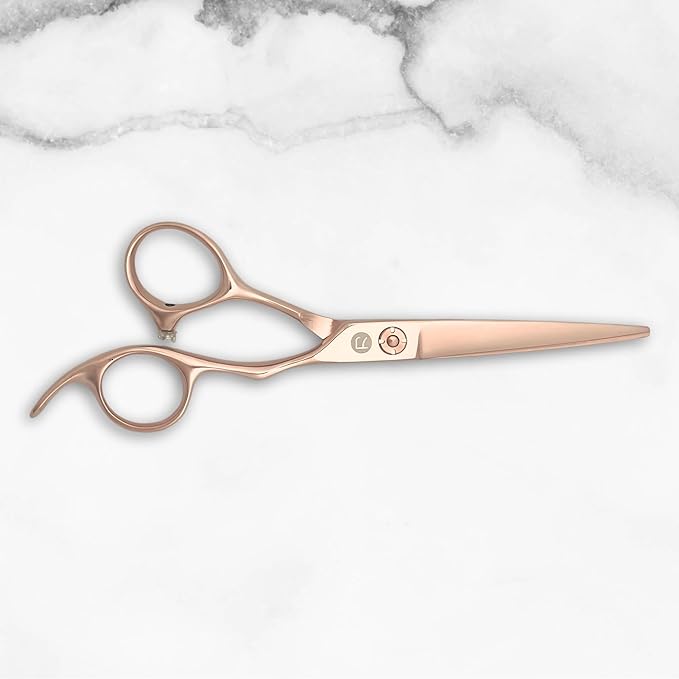 Saki Shears 5.5" Natsukashii Rose Gold Hair Cutting Scissors - Titanium Gold Polished Finish - Sharp Cutting Blades Crafted From Japanese Steel