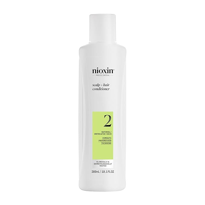 Nioxin Scalp + Hair Thickening System 2 Conditioner | For Natural or Untreated Hair with Progressed Thinning | With Niacinamide and Biotin |10.1 Fl oz.