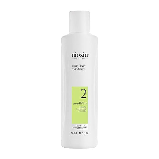 Nioxin Scalp + Hair Thickening System 2 Conditioner | For Natural or Untreated Hair with Progressed Thinning | With Niacinamide and Biotin |10.1 Fl oz.