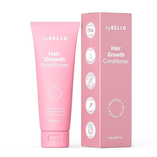 Trybello Hair Growth Conditioner | Deep Moisture & Repair for Dry, Damaged and Color Treated Hair | Aloe Vera, Turmeric & Urucum Extract | Vegan, Sulfate Free, Non-Toxic Hydrating Conditioner