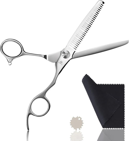 Sirabe Professional Hair Thinning Shears, 6.5" Extremely Sharp Blades for Thinning Hair with Gift Case, Barber Hair Cutting Texturizing Teeth Scissors for Salon Home Hairdressing, Men and Women