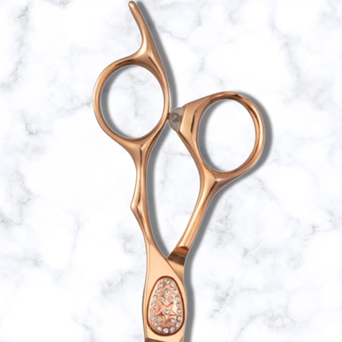 Saki Shears Ikigai Rose Gold Hairdresser Cutting Shears - 6" Inch Hair Scissors - For Students and Professional Use - Super Sharp and Durable - Rose Gold Titanium Finish