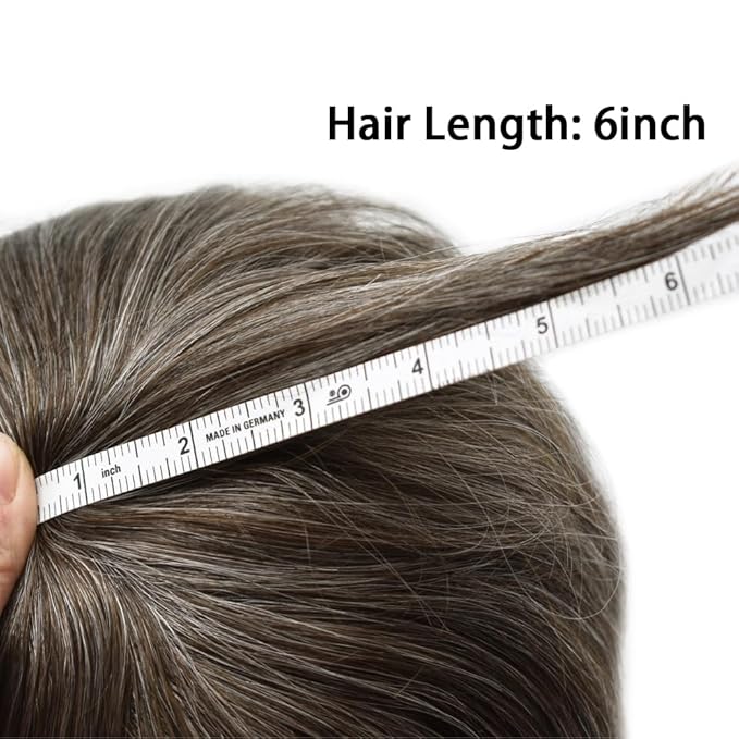 Toupee For Men Real Human Hair System Full Swiss Lace Mens Toupee Lace Hair Piece For Men Hair System Bleached Knots 8x10-90% light density#230 2# DARKEST BROWN+30% GREY