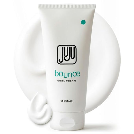 Juju Bounce Curl Cream for Curly Hair 6 Fl Oz (New and Improved Formula) - Soft Hold Curly Hair Styling Products, Curl Defining Cream & Enhancer, Fragrance-Free Formula for Wavy & Medium Curls