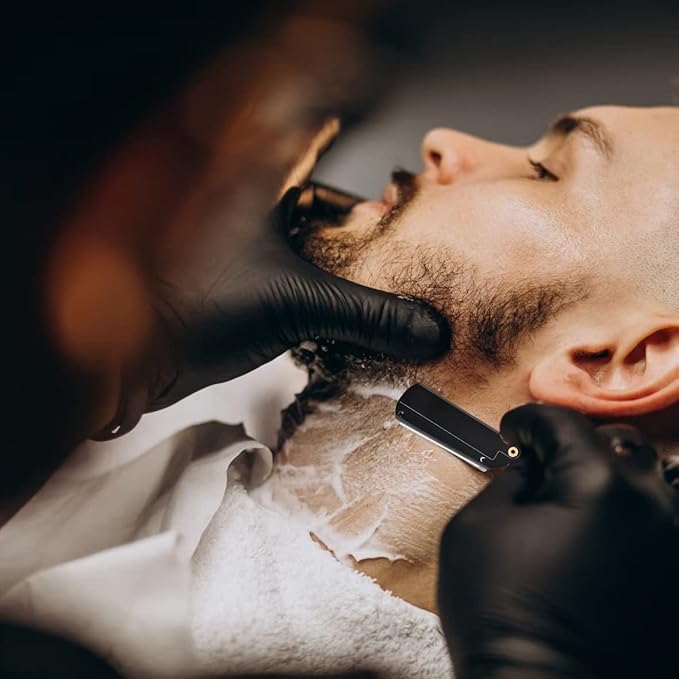 Barber Hair Cutting Scissors Set, Fozirut Professional Haircut Scissors Thinning Shears Straight Edge Razor Barber Accessories Hair Trimming Kit, Hairdresser Tools Haircutting Shears Pro for Men Women