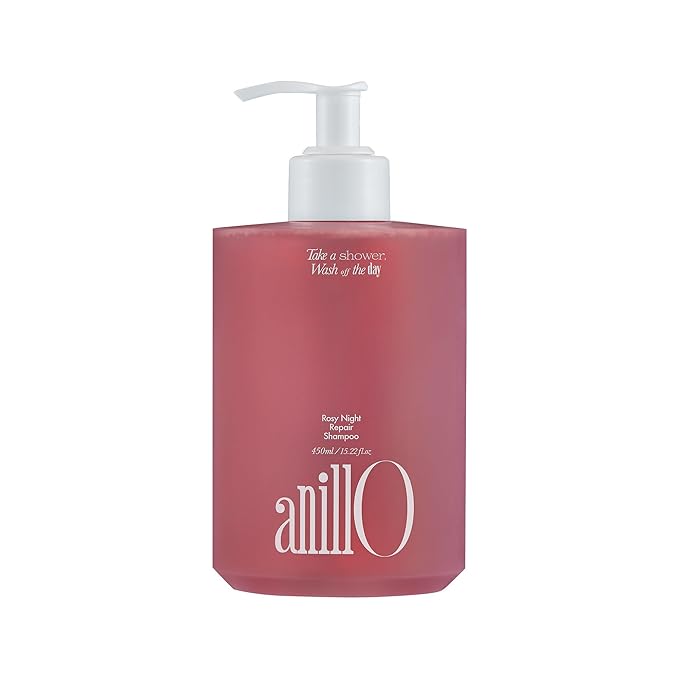 ANILLO Rosy Night Repair Shampoo – Anti-Dandruff & Damage Repair with Damask Rose Water & Ceramide – Color Safe, Silicone & Sulfate Free (15.22 fl. Oz)