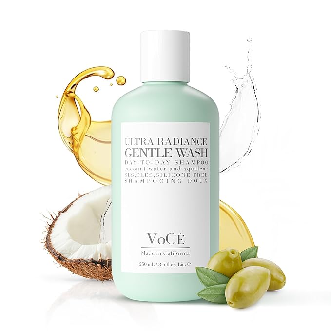 VoCÊ Haircare Gentle Wash Vegan & Cruelty-Free Shampoo | Clean Haircare, Color Safe, Paraben and Sulfate Free, Ultra Radiance, Hydrating, Shine Enhancing (8.5 oz | 250 ml)