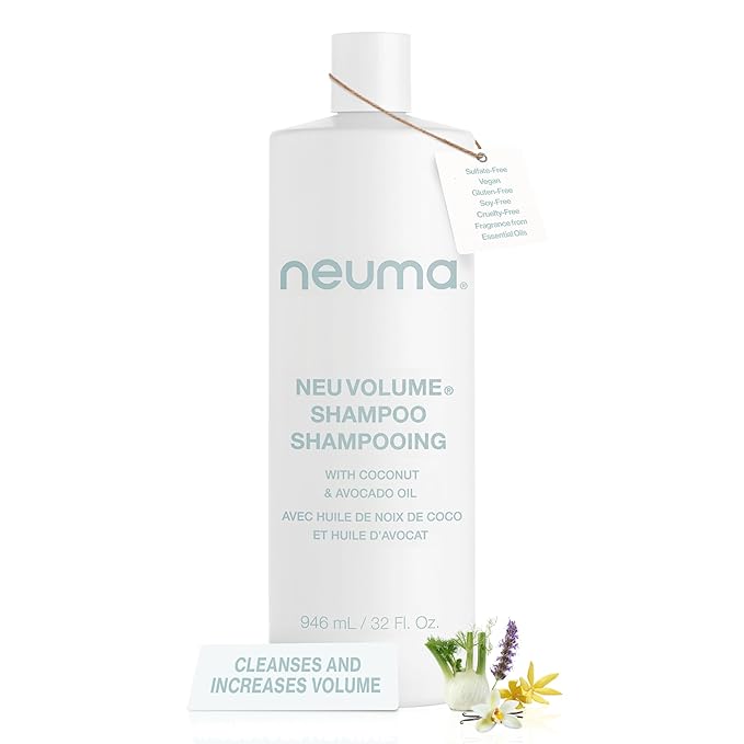 Neuma Neu Volume Shampoo 32 Fl. Oz. Fennel, Ylang Ylang, Patchouli, and Vanilla Scent, Sulfate Free Shampoo