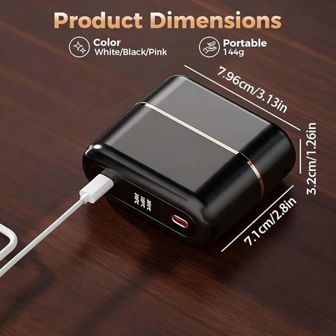 Mini Hair Straightener Brush, Rechargeable Portable Mini Straightening Comb, 3-Speed Temperature Control, Travel Size Pocket Hair Straightener for Women (Black)