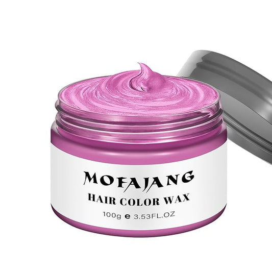 Temporary Hair Color Wax 4.23 oz-Instant Hairstyle Cream Hair Pomades Hairstyle Wax for Party Cosplay Easy Cleaning (1, Pink)