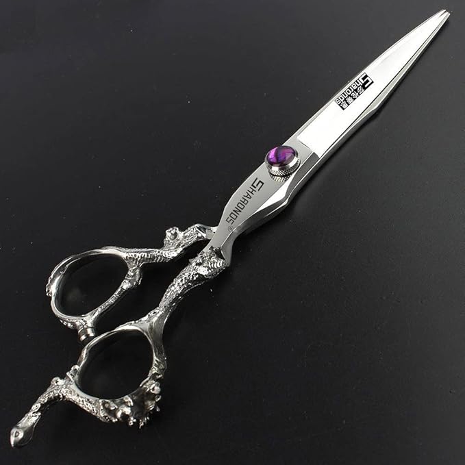 SHARONDS Hair Cutting Scissors Hairdressing Scissors Thinning Scissor Professional Barber Salon Home Shear For Men Women (8 inch flat)