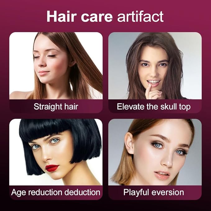 Portable Straightener Brush for Travel, USB Rechargeabl Fast Heating Hair Straightener Comb with 3 Temperature & LED Display, Women Travel Essentials (Black)