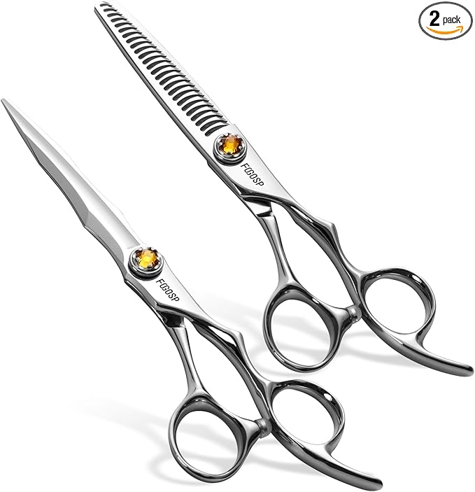 6" Professional Hair Shears Set Japanese VG10 Stainless Steel Sharp CNC Scissors Lightweight Smooth Cutting Barbers Straight and Thinning Scissors Kit for Salon Professionals