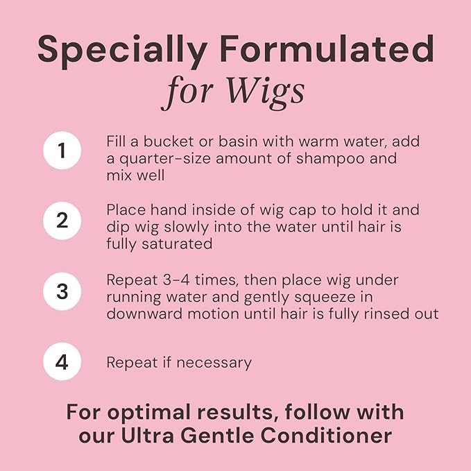 MILANO COLLECTION Essentials Ultra Gentle Shampoo for Wigs, Mild Wigcare Shampoo for Human Hair Wigs, Toppers, Hair Pieces, & Hair Extensions Lightweight Nourishing Cleanser, Premium Wig Care Products