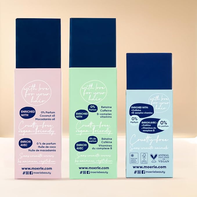 Moerie Mineral Shampoo and Conditioner Plus Hair Growth Spray Set – Ultimate Hair Care Pack – For Longer, Thicker, Fuller Hair - Volumizing Hair Care Products – Paraben & Silicone Free - 3 Products