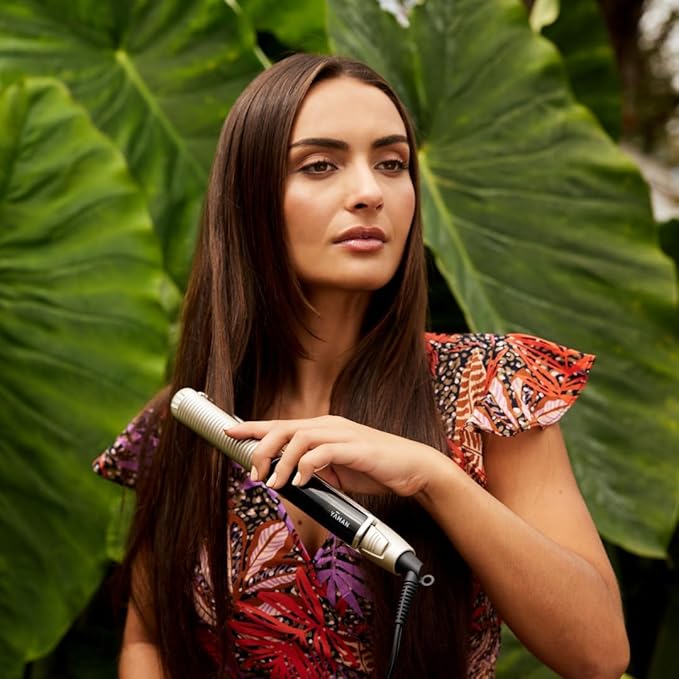 YA-MAN Spa Styler Straight + Wave Flat Iron Hair Straightener and Curler 2 in 1 - Advanced Japanese Technology, Dual Voltage, Titanium Tourmaline Plates with Red Light Therapy, 5 Heat Settings (White)