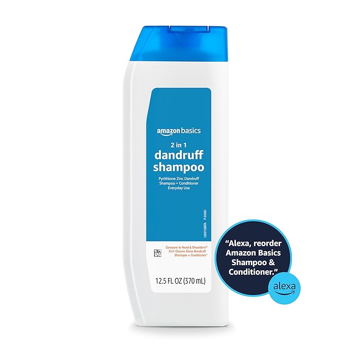 Amazon Basics 2-in-1 Dandruff Shampoo & Conditioner, Gentle and pH Balanced, 14.2 Fluid Ounces, 1-Pack (Previously Solimo)