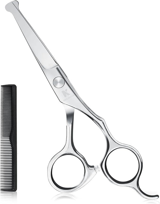 6.1 inch Kids Hair Cutting Scissors Safety Rounded Tips Haircut Scissors, K KaCaKaCa Professional Safe Hair Cutting Shears for Baby, Toddler, Children, Women and Men, Barber, Salon and Home Use