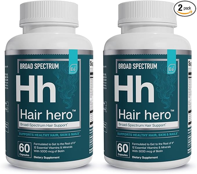 Essential Elements® Hair Hero™ - Hair Vitamins for Men - Broad-Spectrum Support with 5000 mcg Biotin - 60 Count - 30 Servings (2-Pack)